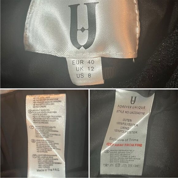 Modcloth Forever Unique Dauntless Dahlias Tiered Mini Dress Pleated Black 8 NWT - Picture 10 of 11